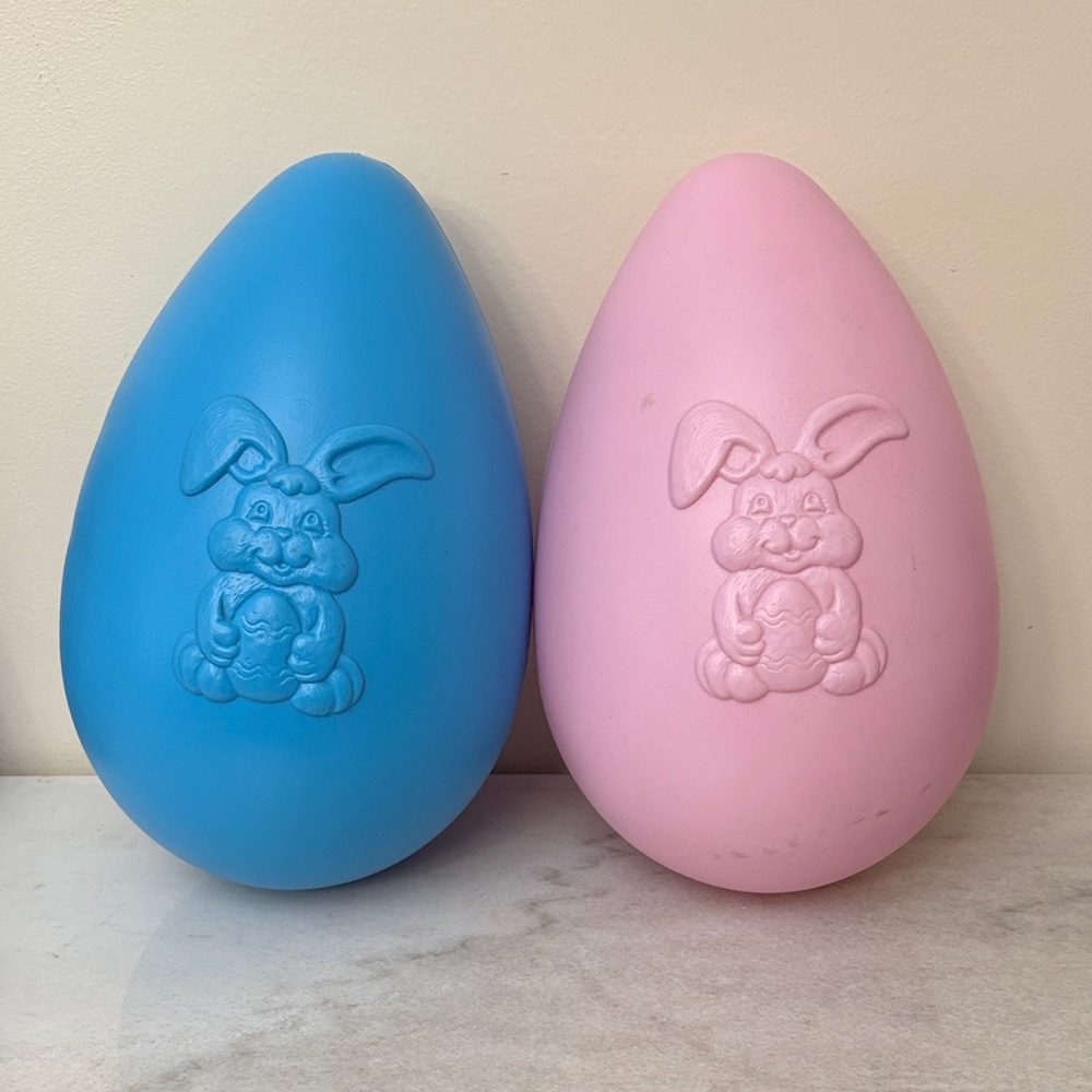 Vintage Colorful Bunny Egg Decor Set